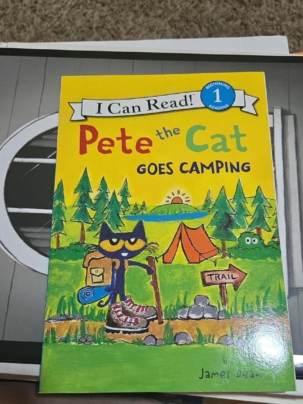 Pete the Cat Goes Camping - Yellow Kids’ Read-Along Book